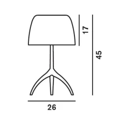Foscarini Lumiere Bordlampe Grande Hvid Sortforkromet med Lysdámper
