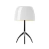 Foscarini Lumiere Bordlampe Piccola Varm Hvid Aluminium med Lysdámper