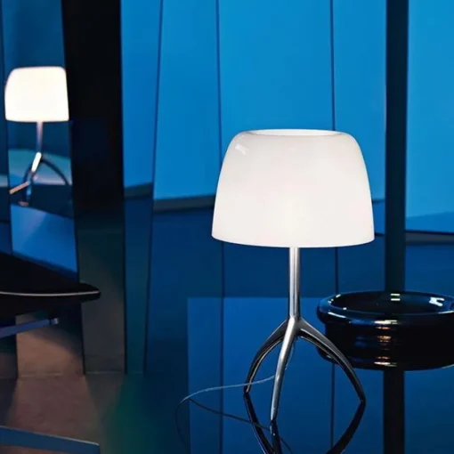 Foscarini Lumiere Bordlampe Grande Hvid Champagne med Lysdámper