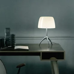 Foscarini Lumiere Bordlampe Grande Hvid Champagne med Lysdámper