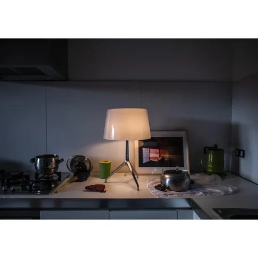 Foscarini Lumiere Xxl Bordlampe Hvid Sortforkromet