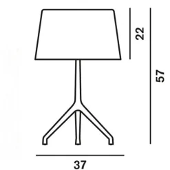 Foscarini Lumiere Xxl Bordlampe Grå Sortforkromet