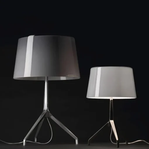 Foscarini Lumiere Xxl Bordlampe Grå Sortforkromet
