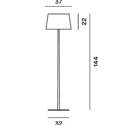 Foscarini Lumiere Xxl Gulvlampe Aluminium & Grå med Lysdámper