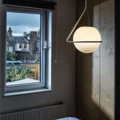Foscarini Tonda Pendel Stor Titanium/Hvid