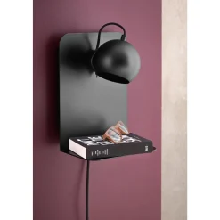 Frandsen Ball Váglampe m. USB Mat Sort