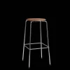 Fritz Hansen High Dot Barstol H76 4-legs Krom/Valnød