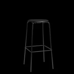 Fritz Hansen High Dot Barstol H76 4-legs Sort/Sort Láder