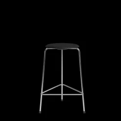 Fritz Hansen High Dot Barstol H65 3-legs Krom/Sort Asketrá