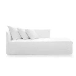 Gervasoni Ghost 20 L Chaise Lounge Lino Bianco