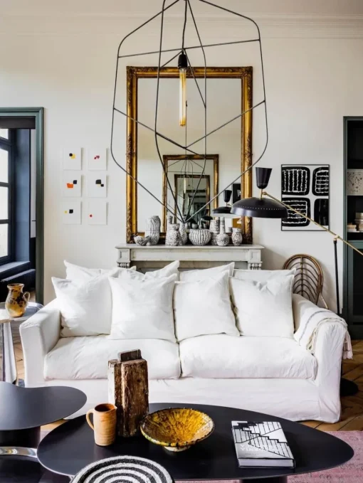 Gervasoni Ghost 13 Sofa-seng Lino Bianco
