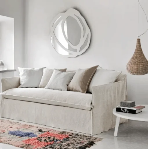 Gervasoni Ghost 13 Sofa-seng Lino Bianco