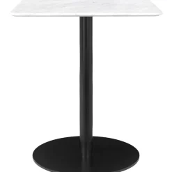 GUBI 1.0 Spisebord 60 x 60 cm M. Sort Base og Hvid Carrara Marmor Top