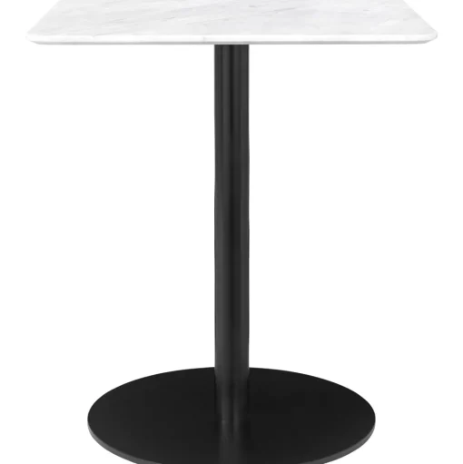 GUBI 1.0 Spisebord 60 x 60 cm M. Sort Base og Hvid Carrara Marmor Top