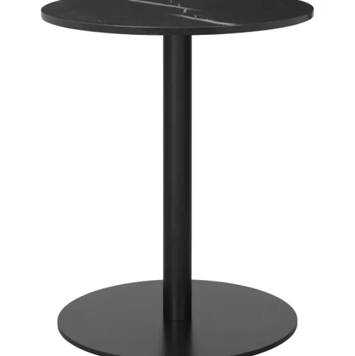 GUBI 1.0 Spisebord RundtØ60 cm M. Sort Base og Sort Marquina Marmor Top