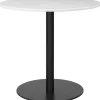 GUBI 1.0 Spisebord RundtØ80 cm M. Sort Base og Hvid Carrara Marmor Top