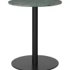 GUBI 1.0 Spisebord RundtØ60 cm M. Sort Base og Grøn Guatemala Marmor Top