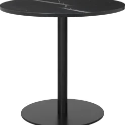 GUBI 1.0 Spisebord RundtØ80 cm M. Sort Base og Sort Marquina Marmor Top