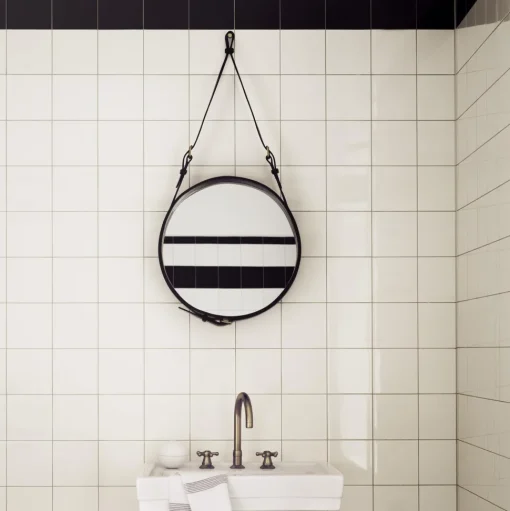 GUBI Adnet Vágspejl Cirkulár Tan LáderØ45 cm