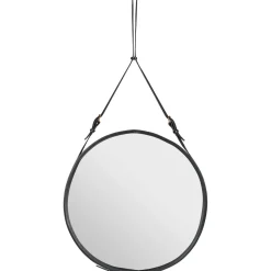 GUBI Adnet Vágspejl Cirkulár Sort LáderØ70 cm