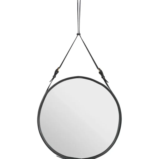 GUBI Adnet Vágspejl Cirkulár Sort LáderØ70 cm