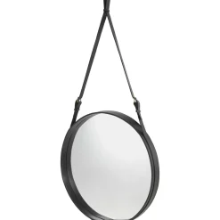 GUBI Adnet Vágspejl Cirkulár Sort LáderØ70 cm