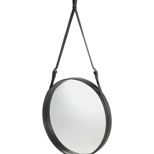 GUBI Adnet Vágspejl Cirkulár Sort LáderØ70 cm