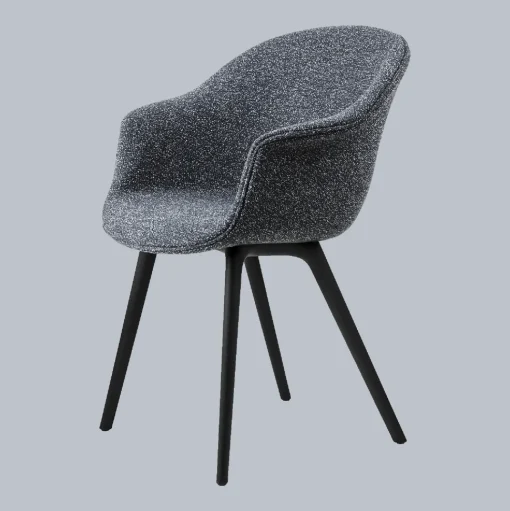 GUBI Bat Spisebordsstol Plastik Ben Around Bouclé 023