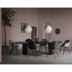 GUBI Bat Spisebordsstol Plastik Ben Velvet 420 Safir Blå
