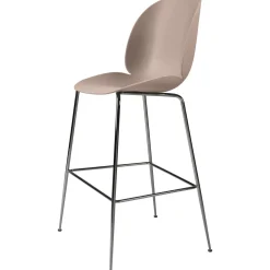 GUBI Beetle Barstol H75 Conic Base Sort Krom/Sweet Pink
