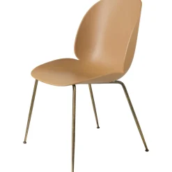 GUBI Beetle Spisebordsstol Conic Base Antik Messing/Amber Brun