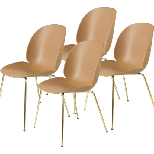 GUBI Beetle Spisebordsstol Trábase Eg Semi Mat/Amber Brun