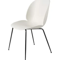 GUBI Beetle Spisebordsstol Conic Base Mat Sort/Alabaster Hvid