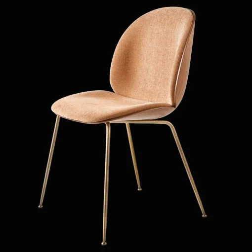 GUBI Beetle Spisebordstol Finér Skal Belsuede Special FR 132 Med Ben I Antik Messing