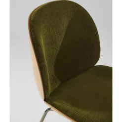 GUBI Beetle Spisebordstol Finér Skal Mumble 40 Med Ben I Sort Krom