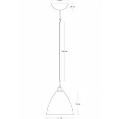 GUBI Bestlite BL9M Pendel Mellem Messing & Porcelán