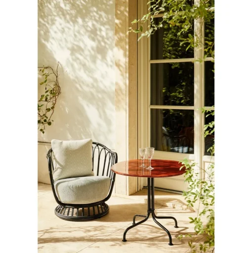 Gubi Carmel Bistro Cafébord 75x75 Mat Sort/Rock Red