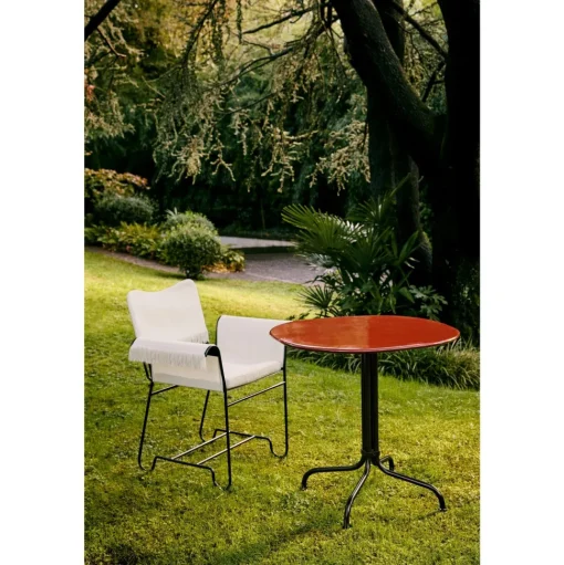 Gubi Carmel Bistro Cafébord 75x75 Mat Sort/Rock Red
