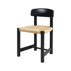 Gubi Daumiller Spisebordsstol Natural Rush/Brun/Sort