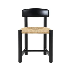 Gubi Daumiller Spisebordsstol Natural Rush/Brun/Sort
