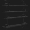 GUBI Démon Hylde L155 cm 4 Hylder Sort Ask