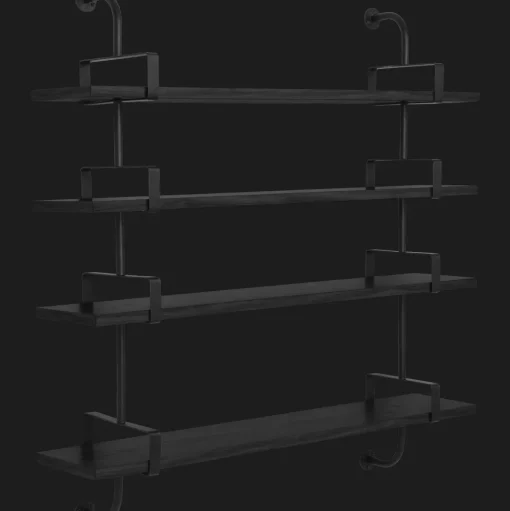 GUBI Démon Hylde L155 cm 4 Hylder Sort Ask