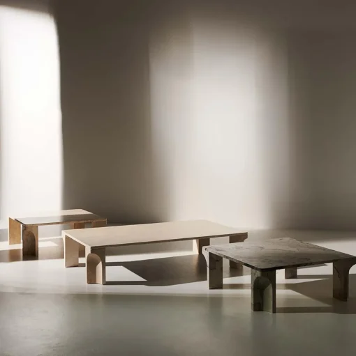 GUBI Doric Sofabord Rektangulárt 140 x 80 cm Neutral Hvid