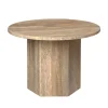 GUBI Epic Sofabord RundtØ60 Varm Taupe Travertin