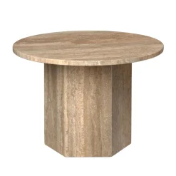 GUBI Epic Sofabord RundtØ60 Varm Taupe Travertin