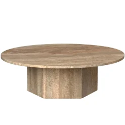 GUBI Epic Sofabord RundtØ110 Varm Taupe Travertin