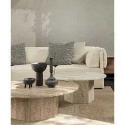 GUBI Epic Sofabord RundtØ110 Varm Taupe Travertin