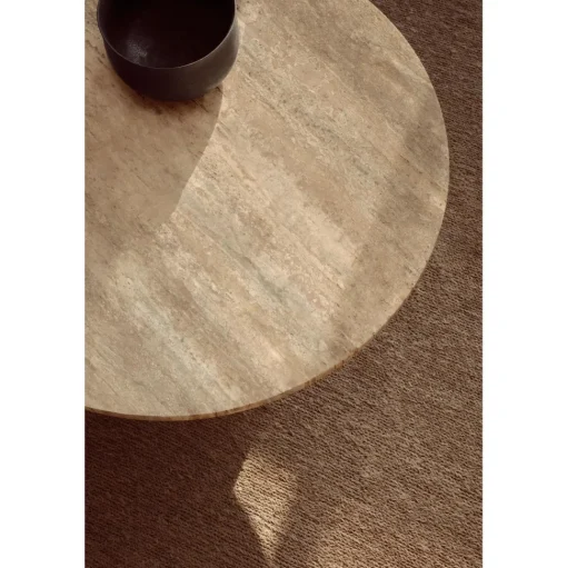 GUBI Epic Sofabord RundtØ110 Varm Taupe Travertin
