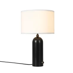 GUBI Gravity Bordlampe Mørknet Stål og Hvid Skárm Lille