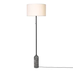 GUBI Gravity Gulvlampe Grå Marmor og Hvid Skárm Stor